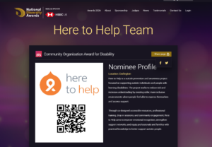 We have been nominated for National Diversity Awards 2026: Community Organisation Award for Disability